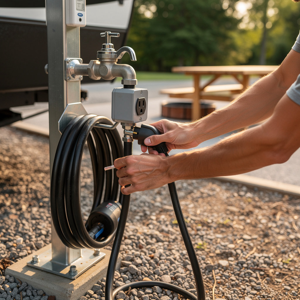 Cachuma Lake Recreation Area campground amenities including picnic tables and fire pits near Santa Barbara