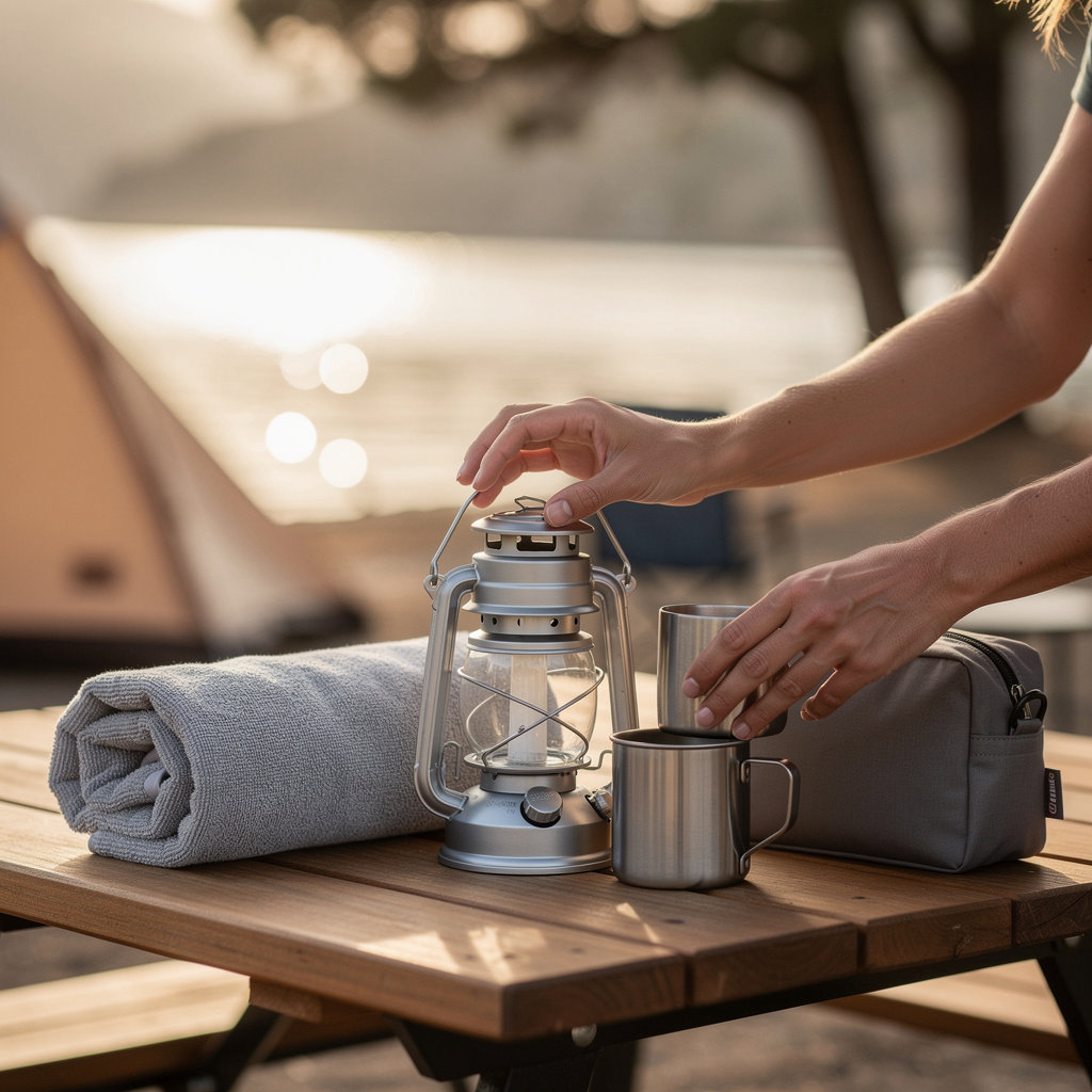 Cachuma Lake Recreation Area scenic lakefront campsite with tents near Santa Barbara, California